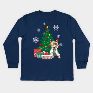 Ryu Around The Christmas Tree Kids Long Sleeve T-Shirt